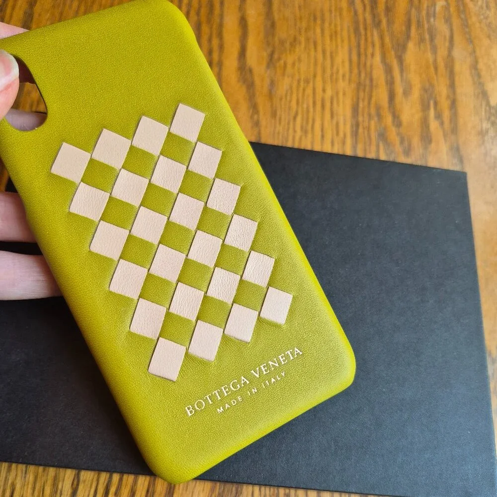 NIB Bottega Veneta Intrecciato Leather iPhone X Case in Chamomile